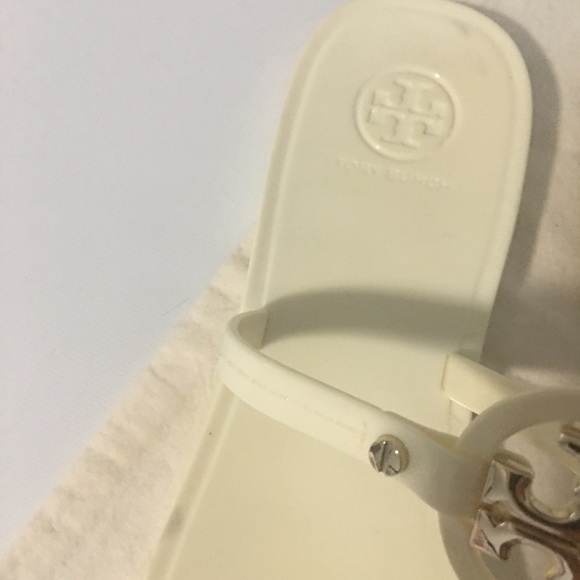 Tory Burch Miller Jelly Thong Sandals Size 8 in White / Ivory - Picture 3 of 5